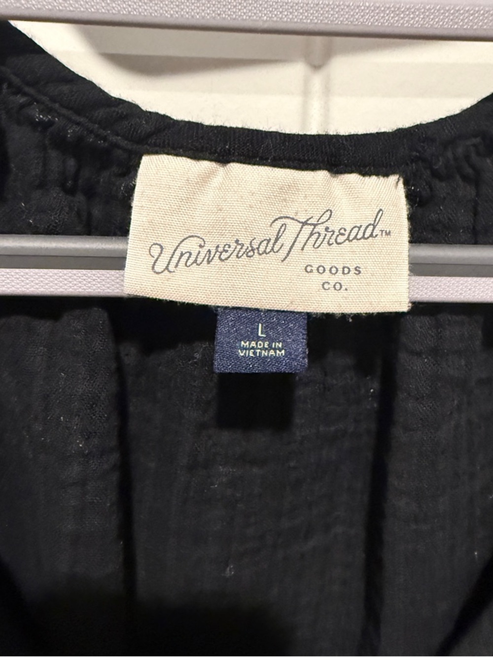 Universal Thread Black Button-Front Peasant Blouse Cotton - Picture 8 of 8